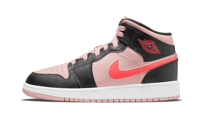 Air Jordan Air Jordan 1 Mid Black Pink Crimson czarno-czerwony - widok główny z boku | Saturaise.com