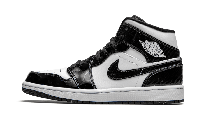 Air Jordan Air Jordan 1 Mid Carbon Fiber All-Star (2021) czarny-biały - widok główny z boku | Saturaise.com