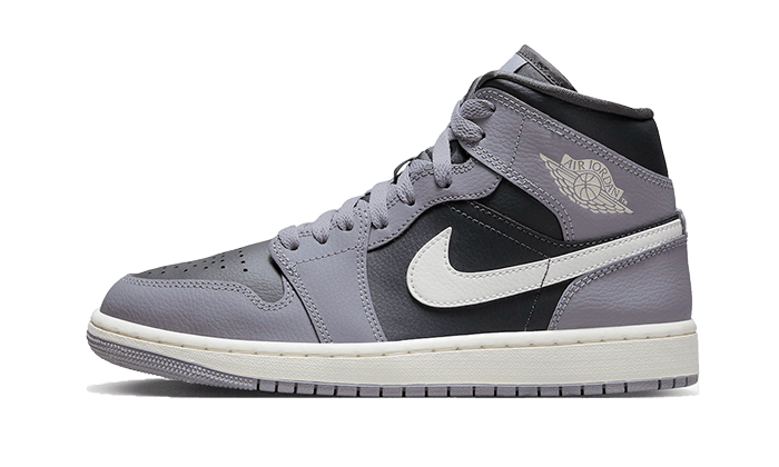 Air Jordan Air Jordan 1 Mid Cement Grey szaro-czarny - widok główny z boku | Saturaise.com