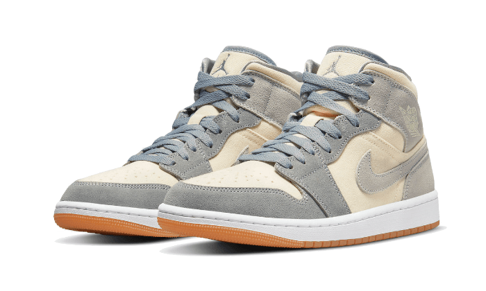 Kup oryginalne Air Jordan 1 Mid Coconut Milk Particle Grey DN4281-100 - widok z drugiego boku - Sneakersy