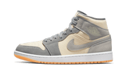 Air Jordan Air Jordan 1 Mid Coconut Milk Particle Grey biały-czerwony - widok główny z boku | Saturaise.com