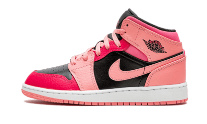Air Jordan Air Jordan 1 Mid Coral Chalk Pink czarny-czerwony - widok główny z boku | Saturaise.com