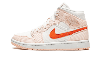 Air Jordan Air Jordan 1 Mid Corduroy biały-czerwony - widok główny z boku | Saturaise.com