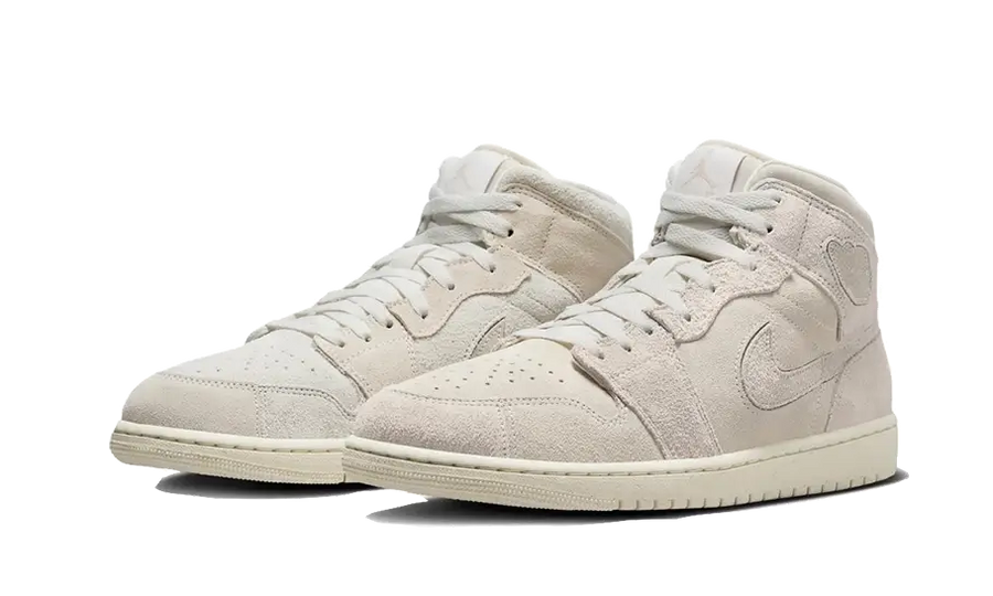 Kup oryginalne Air Jordan 1 Mid Craft Suede Ivory FQ3224-100 - widok z drugiego boku - Sneakersy