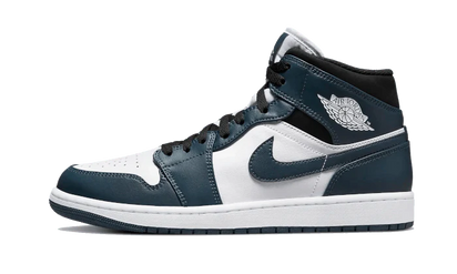 Air Jordan Air Jordan 1 Mid Dark Teal czarny-biały - widok główny z boku | Saturaise.com