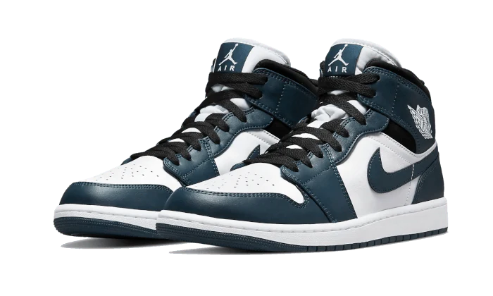 Kup oryginalne Air Jordan 1 Mid Dark Teal 554724-411 - widok z drugiego boku - Sneakersy