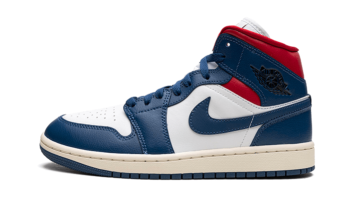 Air Jordan Air Jordan 1 Mid French Blue czerwono-czarny - widok główny z boku | Saturaise.com
