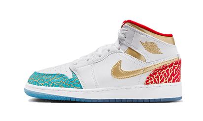 Air Jordan Air Jordan 1 Mid UNC to Chicago biało-czerwony - widok główny z boku | Saturaise.com
