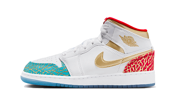 Air Jordan Air Jordan 1 Mid UNC to Chicago biało-czerwony - widok główny z boku | Saturaise.com