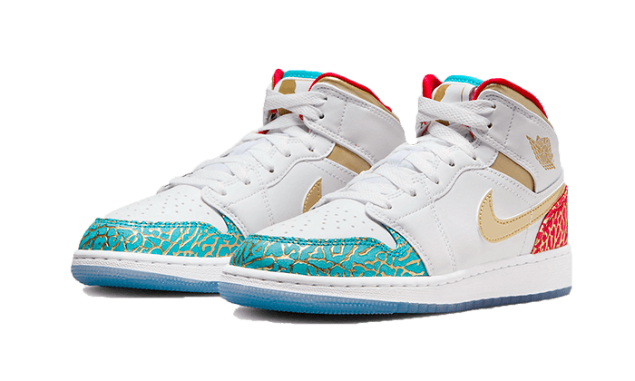 Kup oryginalne Air Jordan 1 Mid UNC to Chicago FB2212-100 - widok z drugiego boku - Sneakersy