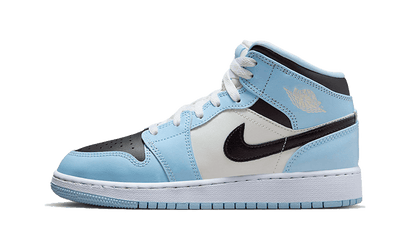 Air Jordan Air Jordan 1 Mid Ice Blue czarny-biały - widok główny z boku | Saturaise.com