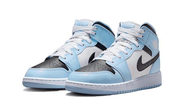 Air Jordan 1 Mid Ice Blue - Kup oryginalne Air Jordan 1 Mid Ice Blue 555112-401 - widok z drugiego boku - Sneakersy
