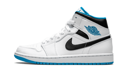 Air Jordan Air Jordan 1 Mid Laser Blue czarny-biały - widok główny z boku | Saturaise.com