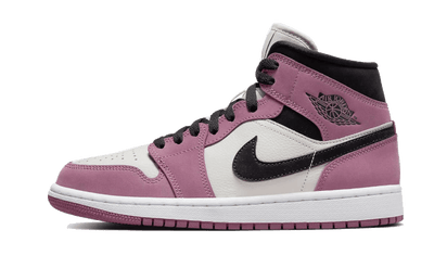 Air Jordan Air Jordan 1 Mid Light Mulberry czarny-biały - widok główny z boku | Saturaise.com