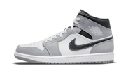 Air Jordan Air Jordan 1 Mid Light Smoke Grey Anthracite biały-czerwony - widok główny z boku | Saturaise.com