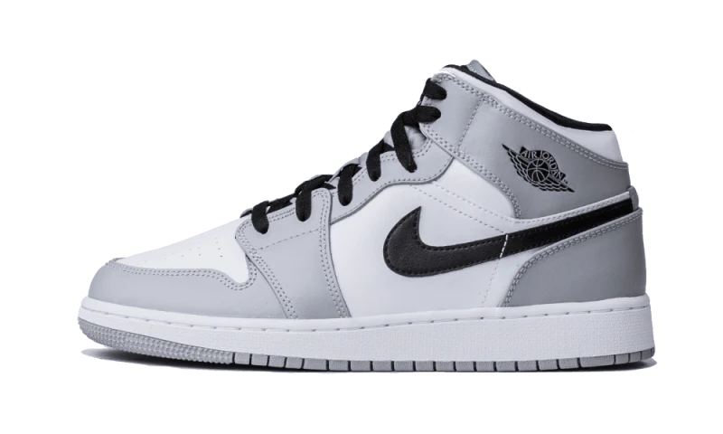 Air Jordan Air Jordan 1 Mid Light Smoke Grey czarny-biały - widok główny z boku | Saturaise.com