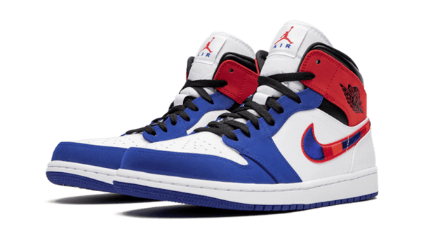 Air Jordan 1 Mid Multicolor Swoosh - Kup oryginalne Air Jordan 1 Mid Multicolor Swoosh 852542-146 - widok z drugiego boku - Sneakersy