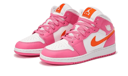 Kup oryginalne Air Jordan 1 Mid Pinksicle Safety Orange DX3240-681 - widok z drugiego boku - Sneakersy