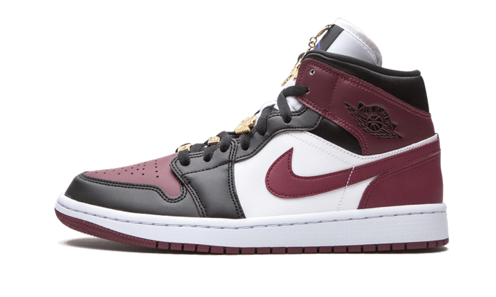 Air Jordan Air Jordan 1 Mid SE Black Dark Beetroot czarny-biały - widok główny z boku | Saturaise.com