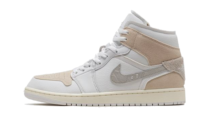 Air Jordan Air Jordan 1 Mid SE Craft Tech Grey biały-czerwony - widok główny z boku | Saturaise.com