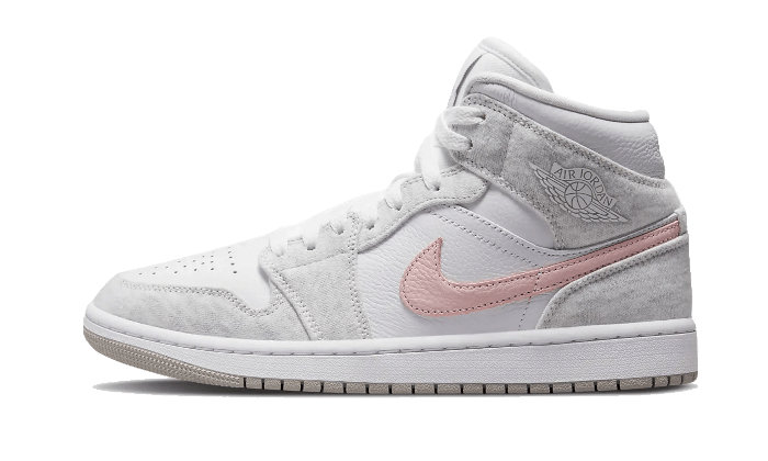 Air Jordan Air Jordan 1 Mid SE Light Iron Ore biały-czerwony - widok główny z boku | Saturaise.com