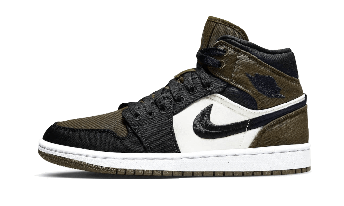 Air Jordan Air Jordan 1 Mid SE Light Olive czarny-biały - widok główny z boku | Saturaise.com