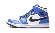 Air Jordan Air Jordan 1 Mid Signal Blue czarny-biały - widok główny z boku | Saturaise.com