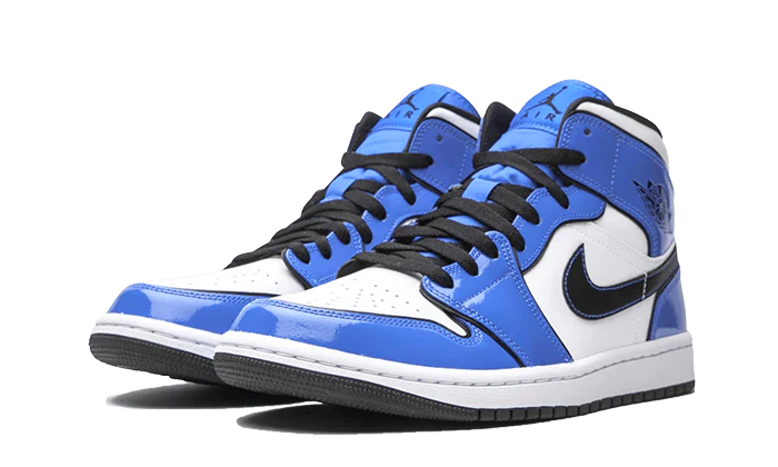 Kup oryginalne Air Jordan 1 Mid Signal Blue 555112-401 - widok z drugiego boku - Sneakersy