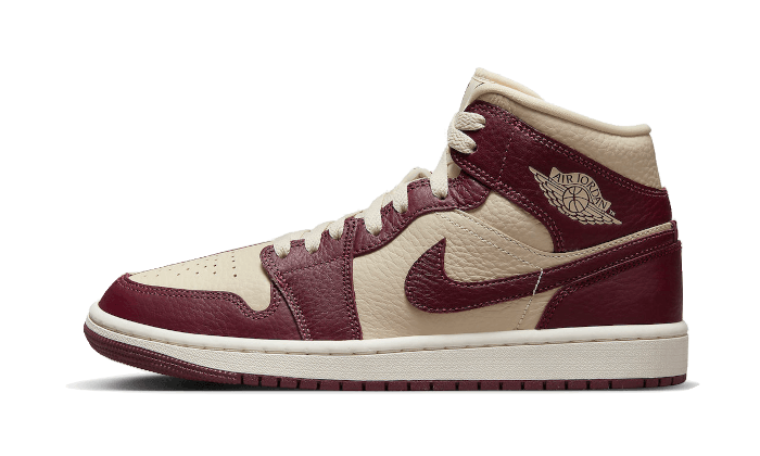 Air Jordan Air Jordan 1 Mid Split Beach Cherrywood Red czerwony-zielony - widok główny z boku | Saturaise.com
