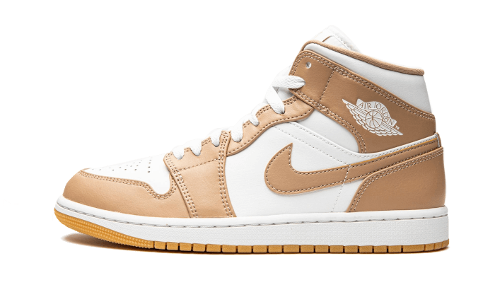 Air Jordan Air Jordan 1 Mid Tan Gum biały-czerwony - widok główny z boku | Saturaise.com