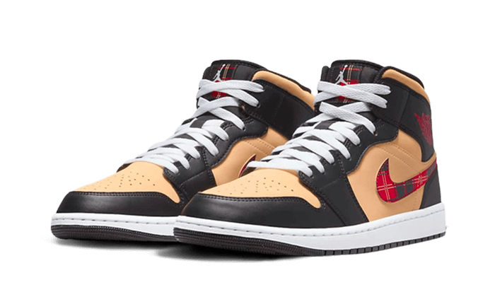 Kup oryginalne Air Jordan 1 Mid SE Tartan Swoosh DZ5329-001 - widok z drugiego boku - Sneakersy
