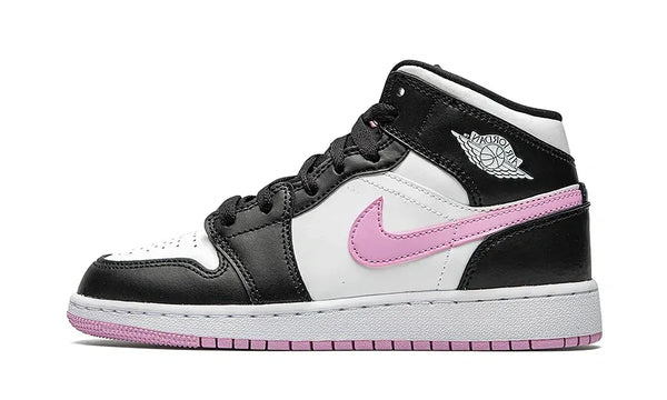 Air Jordan 1 Mid White Black Light Arctic Pink (GS)