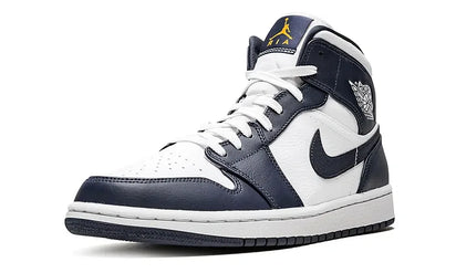 Air Jordan 1 Mid White Metallic Gold Obsidian - zdjęcie 2