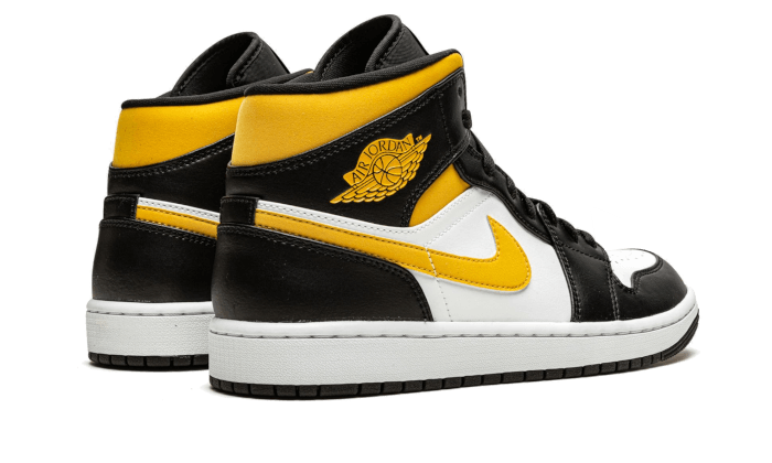Buty Air Jordan Air Jordan 1 Mid White Pollen Black - widok z przodu - Rozmiary EU