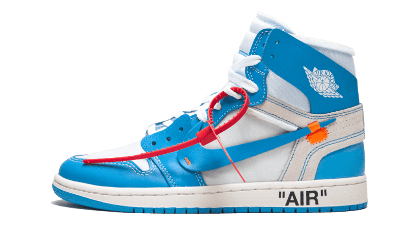 Air Jordan Air Jordan 1 Retro High Off-White University Blue niebiesko-biały - widok główny z boku | Saturaise.com