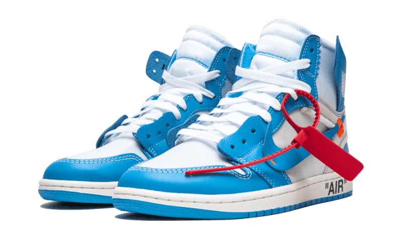 Kup oryginalne Air Jordan 1 Retro High Off-White University Blue AQ0818-148 - widok z drugiego boku - Sneakersy