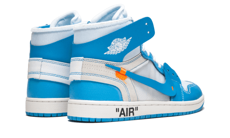Buty Air Jordan Air Jordan 1 Retro High Off-White University Blue - widok z przodu - Rozmiary EU