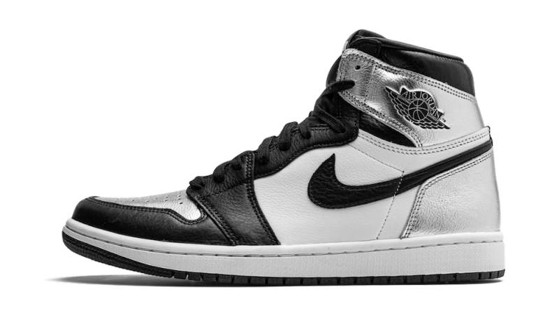 Air Jordan Air Jordan 1 Retro High Silver Toe czarny-biały - widok główny z boku | Saturaise.com