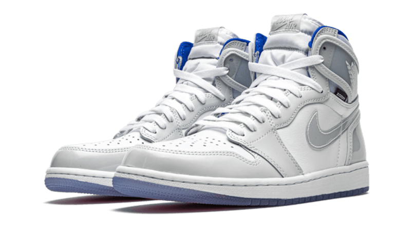 Kup oryginalne Air Jordan 1 Retro High Zoom White Racer Blue CK6637-104 - widok z drugiego boku - Sneakersy