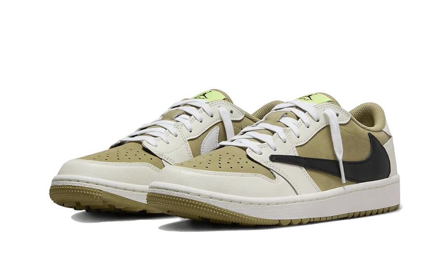 Kup oryginalne Air Jordan 1 Retro Low Golf Travis Scott Neutral Olive FZ3124-200 - widok z drugiego boku - Sneakersy