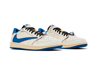 Air Jordan 1 Retro Low OG SP Fragment x Travis Scott Sail Military Blue - zdjęcie 3