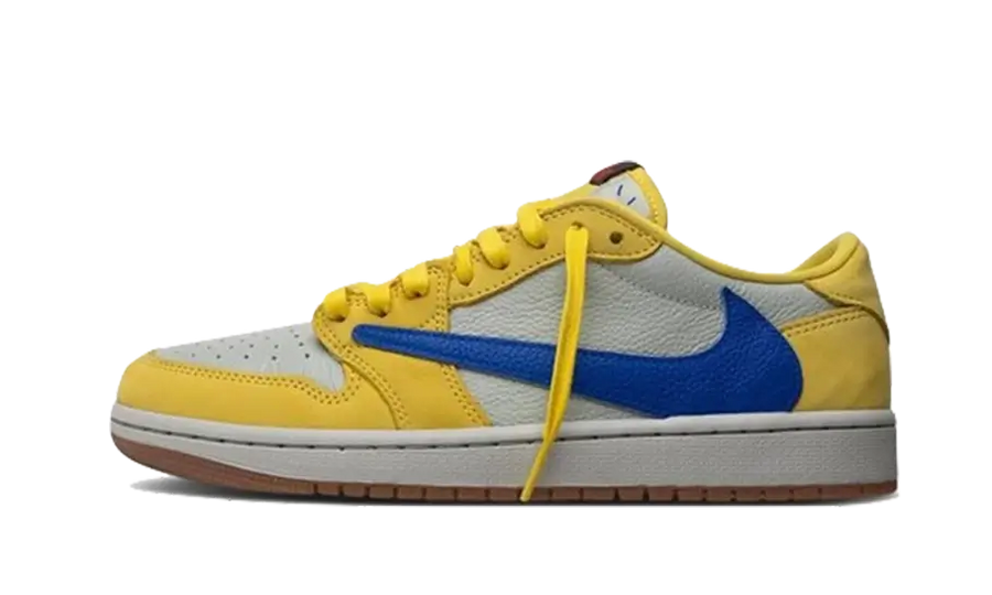 Air Jordan Air Jordan 1 Retro Low OG SP Travis Scott Canary brązowo-biały - widok główny z boku | Saturaise.com