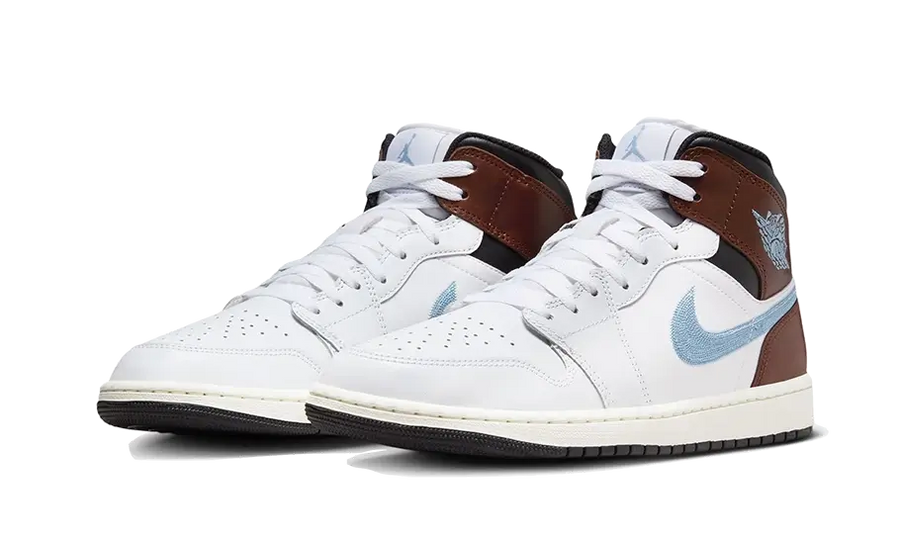 Kup oryginalne Air Jordan 1 Retro Mid SE Brown Blue Grey FQ7831-142 - widok z drugiego boku - Sneakersy