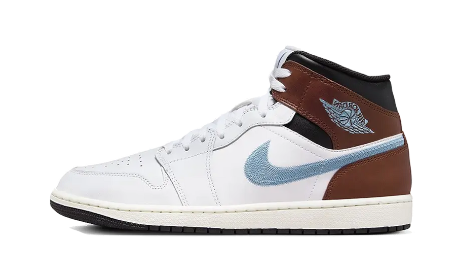 Air Jordan Air Jordan 1 Retro Mid SE Brown Blue Grey czarny-biały - widok główny z boku | Saturaise.com