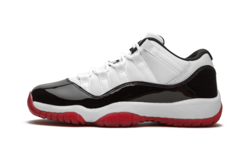Air Jordan Air Jordan 11 Low White Bred czarno-czerwony - widok główny z boku | Saturaise.com