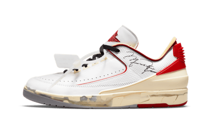 Air Jordan Air Jordan 2 Retro Low SP Off-White White Red biało-pomarańczowy - widok główny z boku | Saturaise.com