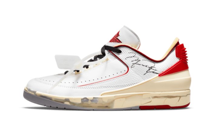 Air Jordan Air Jordan 2 Retro Low SP Off-White White Red biało-pomarańczowy - widok główny z boku | Saturaise.com
