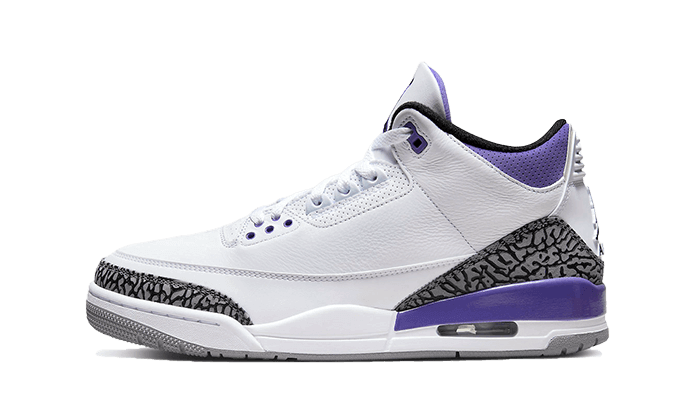 Air Jordan Air Jordan 3 Dark Iris szaro-czarny - widok główny z boku | Saturaise.com