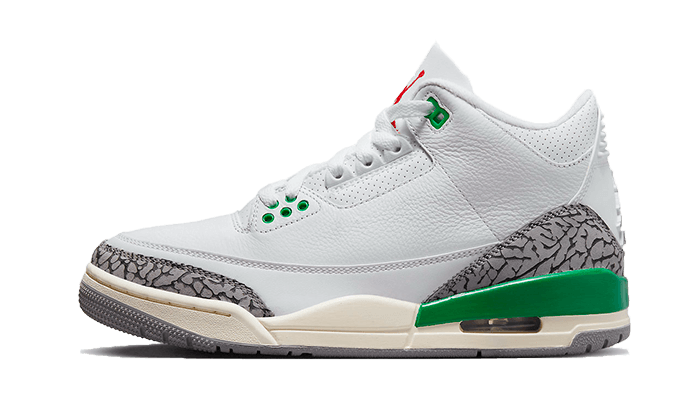 Air Jordan Air Jordan 3 Retro Lucky Green szaro-czarny - widok główny z boku | Saturaise.com