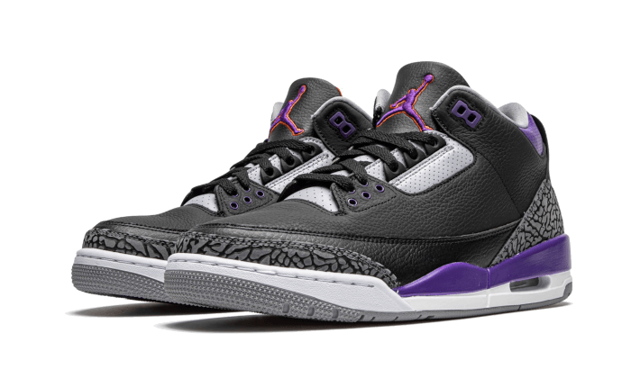 Kup oryginalne Air Jordan 3 Retro Black Court Purple - widok z drugiego boku - Sneakersy